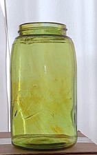 Balll Mason Olive Green w/ Amber Swirls Qt.