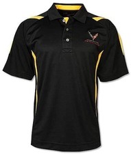 C8 Corvette Racing Pegasus Polo Shirt Blackyellow Xx-large Xx-large Black