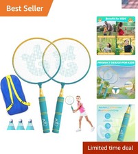 Kids Badminton Rackets Set with Soft Grip, Oversize  Lightweight Shuttlecock...