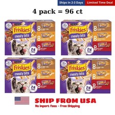 4 PACK Purina Friskies Gravy Wet Cat Food Variety Pack, Meaty Bits - Pack of 24 