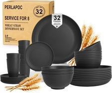 Wheat Straw Dinnerware Sets for 8, 32 PCS