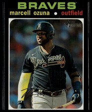 Marcell Ozuna 2020 Topps Heritage #723 Silver Team Name Atlanta Braves