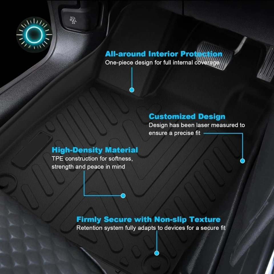 Floor Mats & Cargo Liner with Backrest Mat for Honda Pilot 2023 2024 2025 - Image 3 of 4