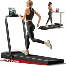 UMAY 3-IN-1 TREADMILL 9 INCLINE WALKING PAD 12KM/H FOLDING 2.5 HP - BLACK