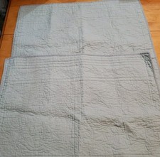 Cotton Quilted Floral Shams Pale Blue 20x26