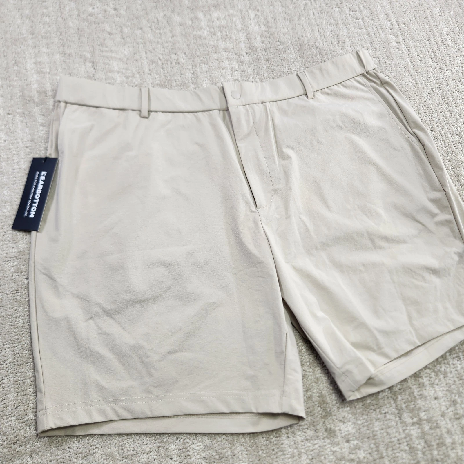 Bear Bottom Tour Shorts Men XXL 7" Beige Performance Stretch Quick Dry NEW