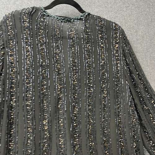 Elvi woman's top size 16 sequin beaded embellished kimono cardigan whimsy goth - Picture 19 of 24
