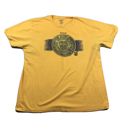 Reebok Shirt Mens XL Yellow NHL Winter Classics 2016 Foxboro Cotton Graphic Tee