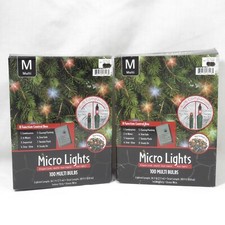 2 Strands Christmas Micro Lights 8 Function Multi Color Bulbs 100 per strand