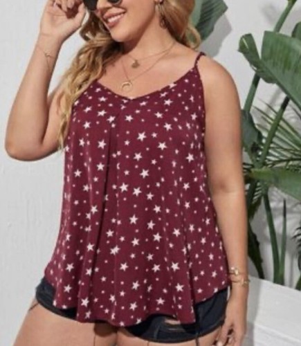 Plus Size Red and White Star Tank Top | eBay