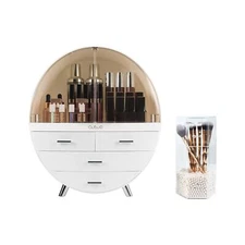 Elegant Dustproof Makeup Storage Organizer Box, Waterproof Large Cosmetics Or...