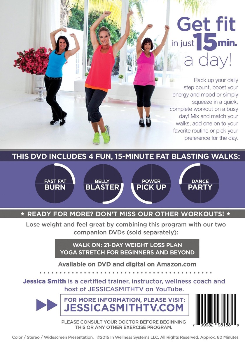 Walk On: 15-Minute Fast Fat Blasts DVD with Jessica Smith (DVD, 2015) Brand  New