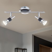 Deckenleuchte Deckenlampe Wohnzimmerlampe 2 Flammig Spots Beweglich Schwarz Led
