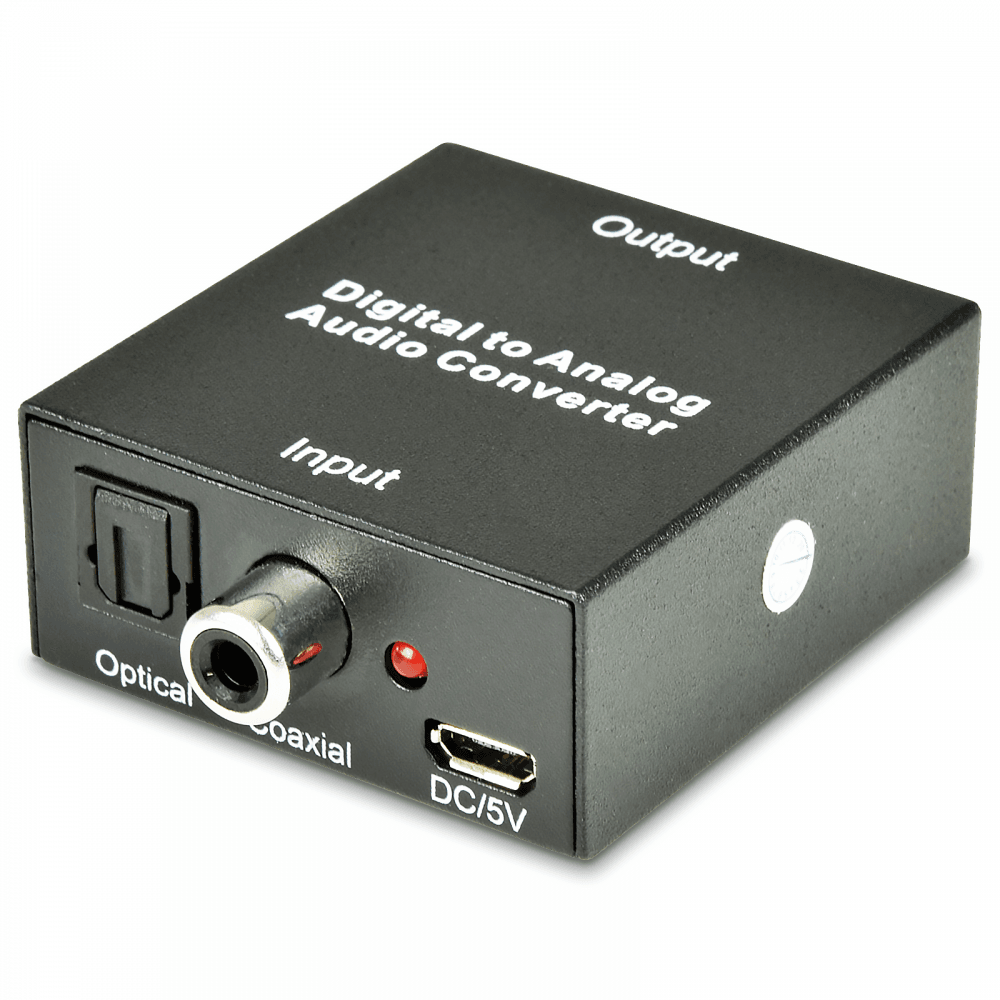 Digital Audio to Analogue Audio Converter Toslink to Jack or RCA Phono