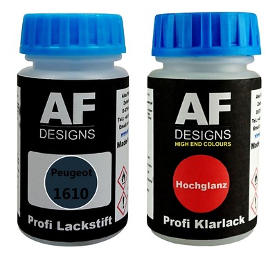Lackstift für Peugeot 1610 Bleu Magellan/D'Arabie + Klarlack je 50ml Autolack