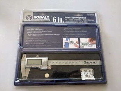New KOBALT #293883 6 Inch Digital Caliper w/ Electronic Display & Carrying Case