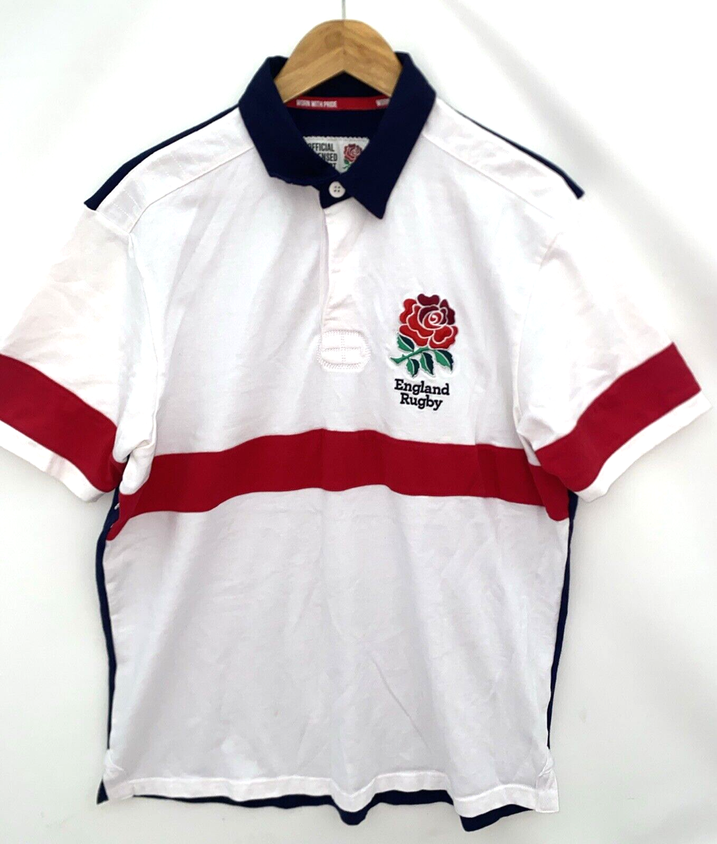RFU Official ENGLAND RUGBY Polo Shirt Embroidered Rose Crest Size