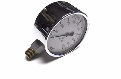 * WIKI 4'' Face Stainless Steel Gauge Range (0-10000)Psi Cat# GLBR100004. VV-1079