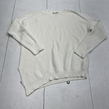 Athleta White Rest Day Asymmetrical Crewneck Sweater Women  s Size Small