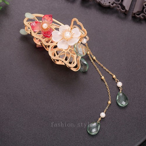 Hanfu clip copricapo clip retrò farfalla nappa forcina copricapo donna - Foto 15 di 29
