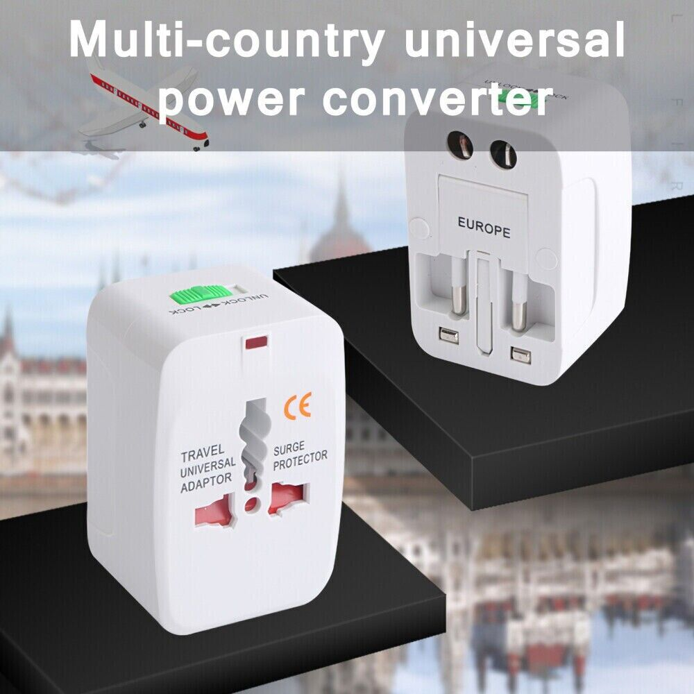 International Universal Travel Power Adapter Convertor Plug Power US/UK