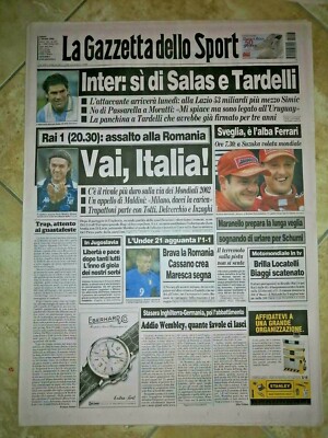 La Gazzetta Dello Sport Du 7 Octobre 2000 – Inter, Salas, Tardelli, Ferrari, Schumacher – Édition Originale