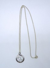 Sterling 925 Clear Heart Crystals Daughter Pendant Necklace 4.6g