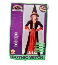 Halloween Concepts Gothic Witch Costume Velvet Dress Size Girls Kids Medium 8-10