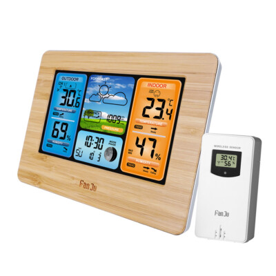 FanJu FJ3373 Multifunktions Digital Wetterstation LCD Wecker USB Stromkabel  H6E6