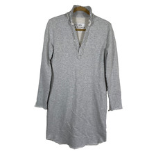 Frank & Eileen Nicole Pullover Henley Dress Gray Sz XS Made In USA
