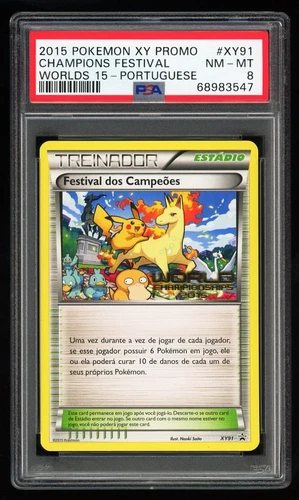 Pokemon Card PSA 8 Champions Festival PORTUGUESE XY91 Promo Worlds Event 2015