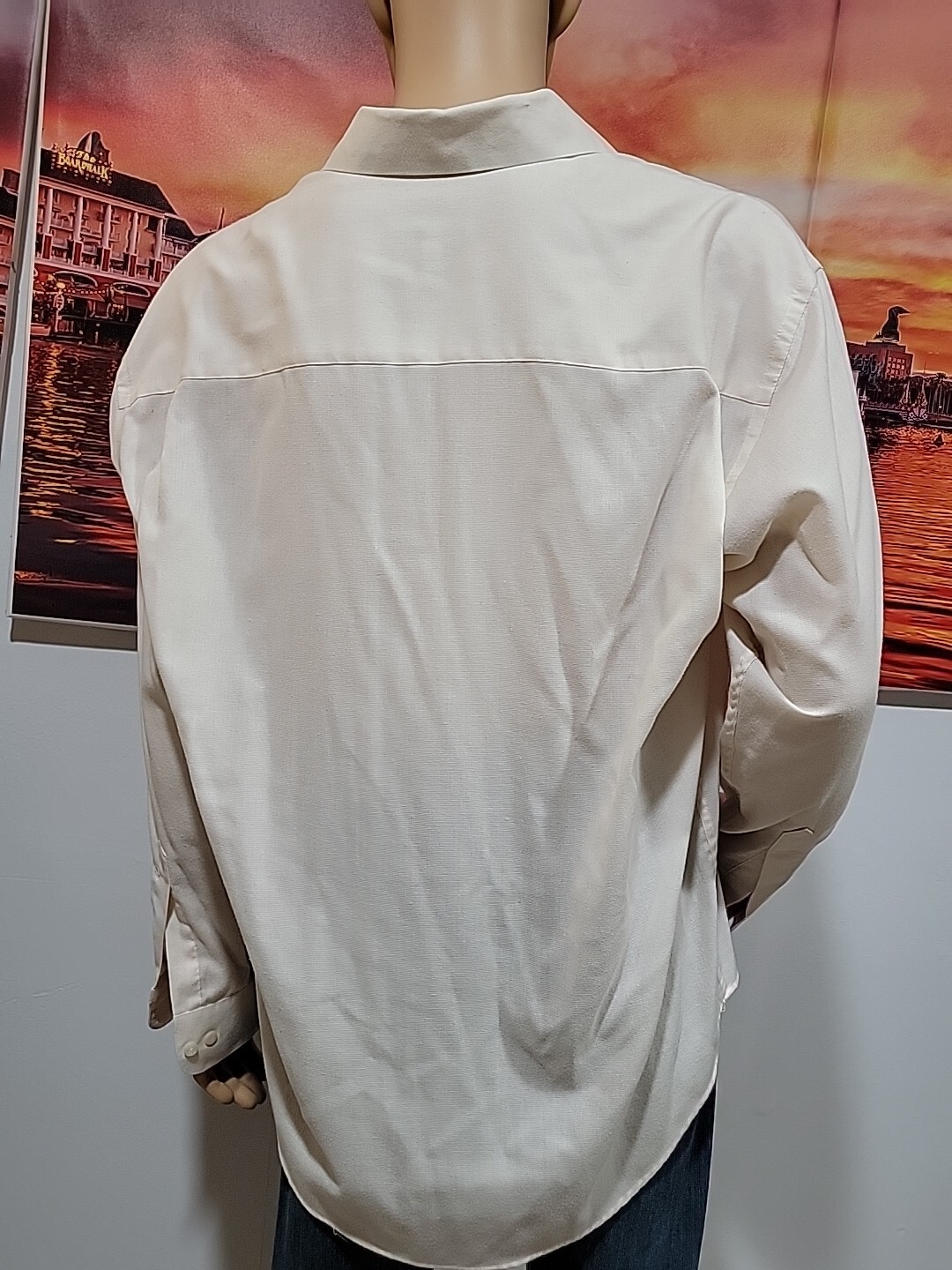 Yves Saint Laurent Camicia Uomo Vintage 16.5 34 35 (L) Camicia Colore Avena #W4