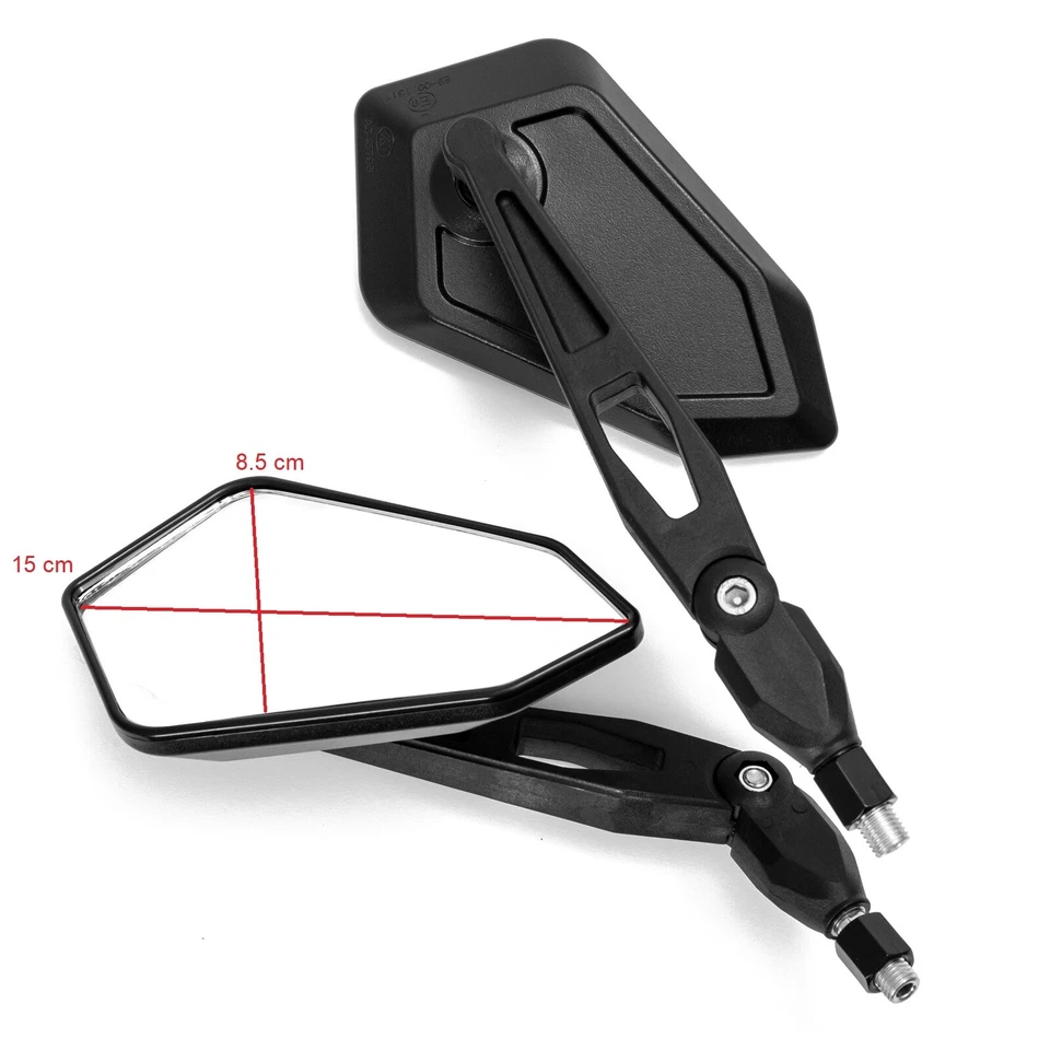 Coppia Specchietti Omologati Retrovisori Scooter Specchi Moto Sport Custom - Imagen 3 de 3