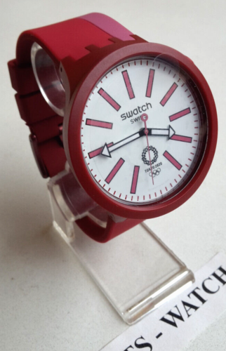 SWATCH+BIG BOLD SPECIAL+SO27Z101 KURENAI RED+NEUWARE/NEW - Picture 1 of 4