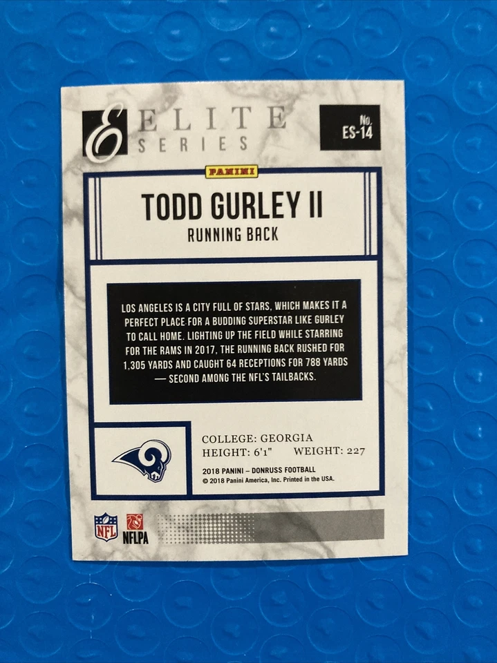 TODD GURLEY 2018 Panini Donruss Football ELITE SERIES #ES-14 Rams - Image 3 of 4