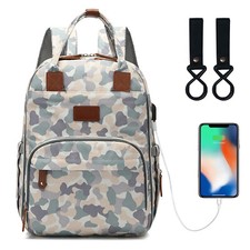 Diaper Bag Backpack Ultra Waterproof Maternity Nappy Changing Bags with USB Port