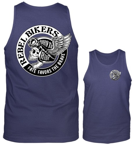 Camiseta sin mangas Rebel Bikers vintage clásica personalizada con gráfico de motocicleta - Imagen 5 de 8