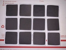 Lot of 12 Blank 3" X 3" Cloth Patches Embroidered Charcoal Black White Border