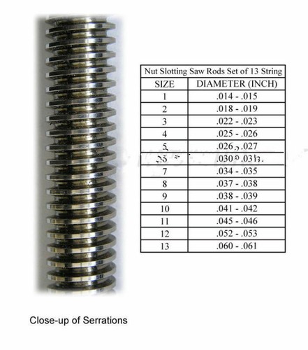 1/2" Guitar Nut Slotting File Kit Saw Rods Slot Filing Luthier Tool Multi Sizes - Picture 10 of 10