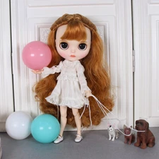Blythe doll Dudu mouth Make up Long golden hair from Factory Joint Body 12"