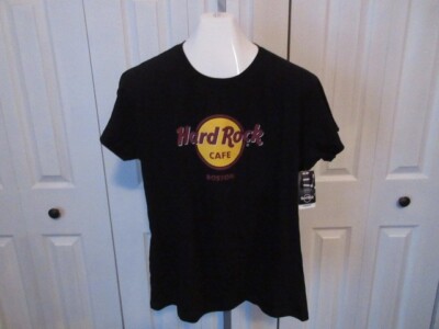 Hard Rock Cafe Boston ~ ss T-Shirt Women's XXL Black  NWT