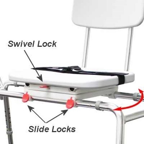 SnapNSave Sliding Transfer Bench 77662 w Swivel Seat Bath Safety