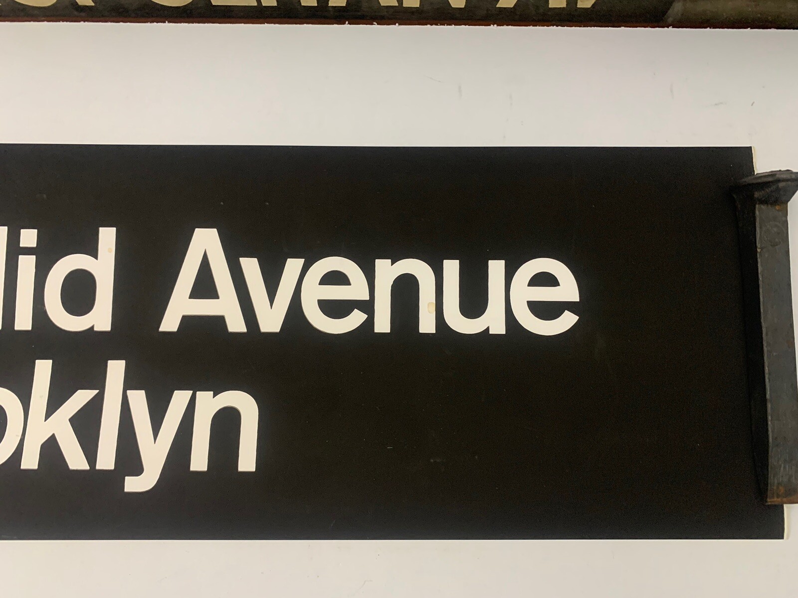 NYC SUBWAY ROLL SIGN EUCLID AVENUE LARGE FONT BROOKLYN EAST NY IND FULTON PITKIN