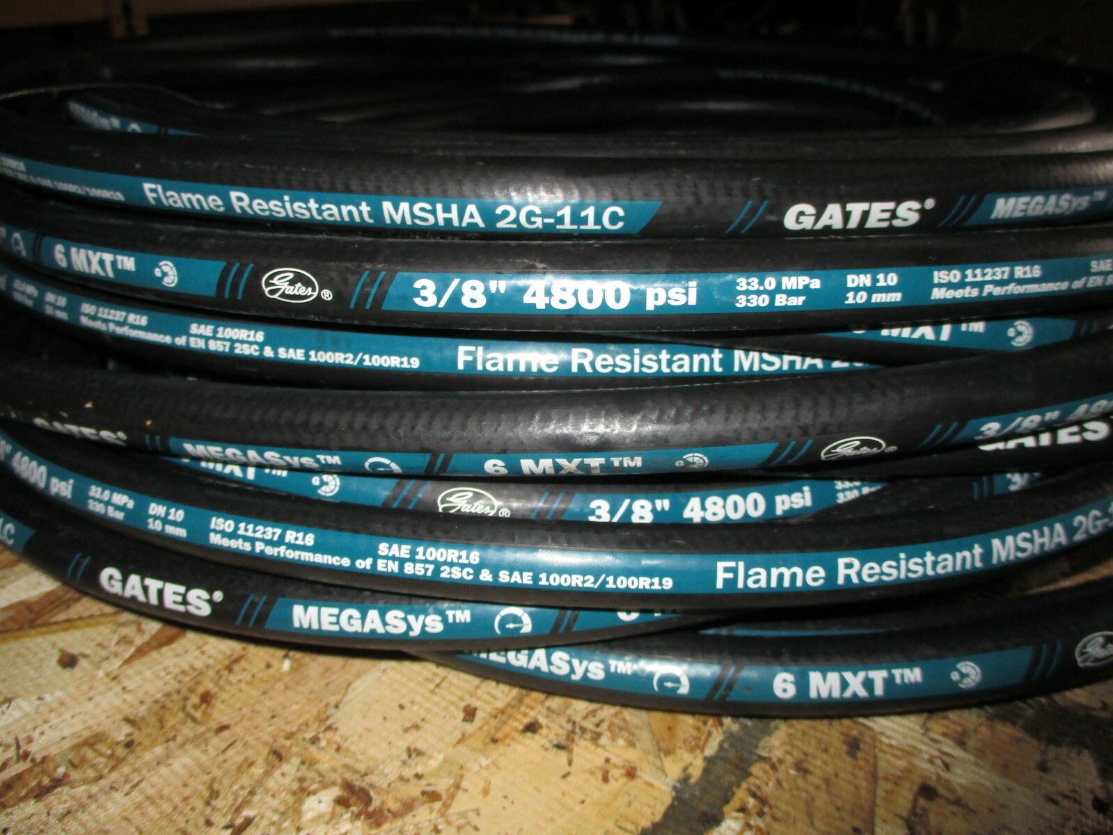 GATES HYDRAULIC HOSE 6MXT 3/8" 50' FEET TWO WIRE HOSE SAE 100R16 4800