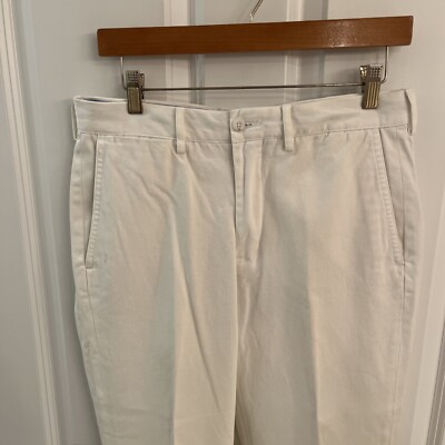 Ralph Lauren Rugby Men 30 x 30 Chino Pants White Flat Front Ralph Lauren Rugby Men 30 x 30 Chino Pants White Flat Front