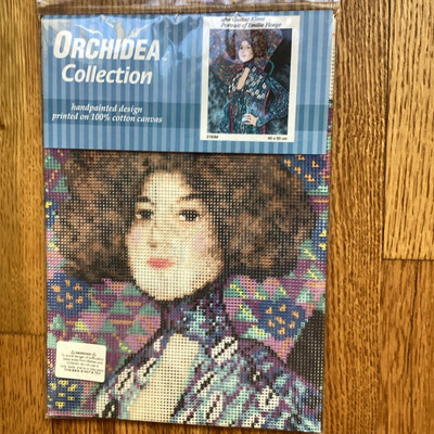 Orchidea needlepoint canvas ''Portrait of Emilie Floege'' 15.75'' X 19.68'' +Yarn