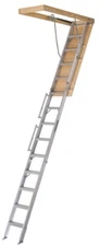 NEW LOUISVILLE LADDER AL228P 350 POUND ALUMINUM ATTIC LADDER STAIRS 7186190