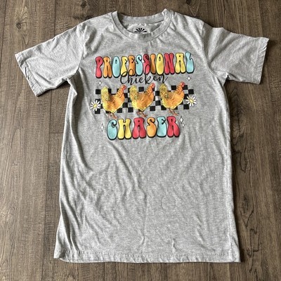 Lost Creek Gray Professional Chicken Chaser T-Shirt Women s M