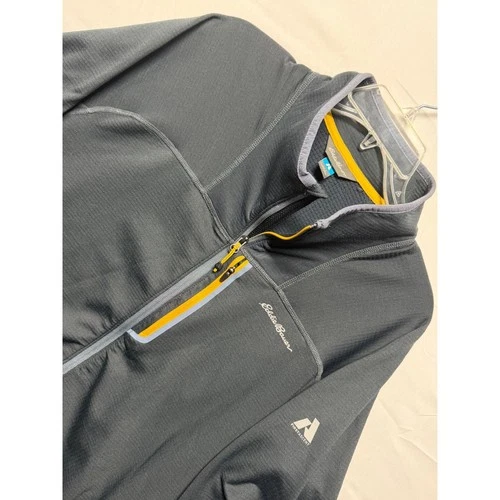 Eddie Bauer First Ascent FreeHeat Grid Fleece Jacket Mens Large Gray Full Zip image 2