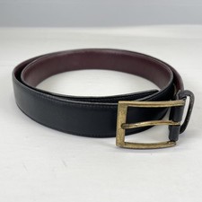 Trafalgar Belt Mens Size 38 Black Leather Brass Buckle Dress Classic Made in USA